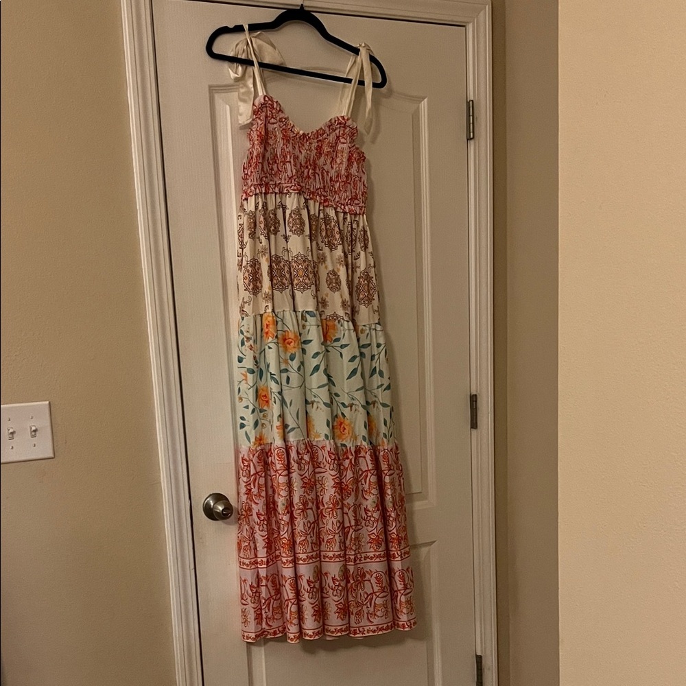 Floral Print Maxi Dress - Multicolor